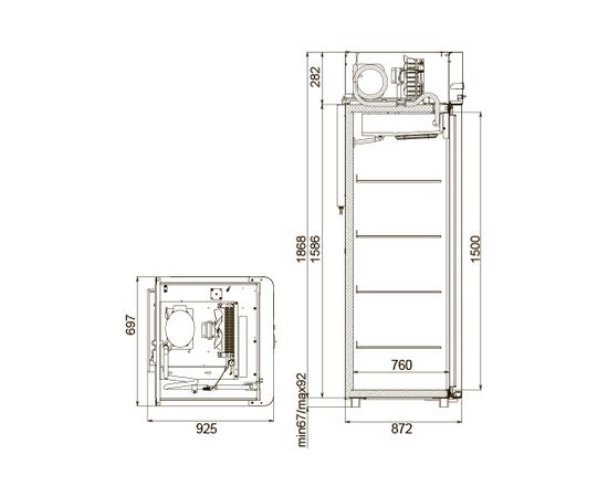 Холодильный шкаф Polair CM107-Sm Alu