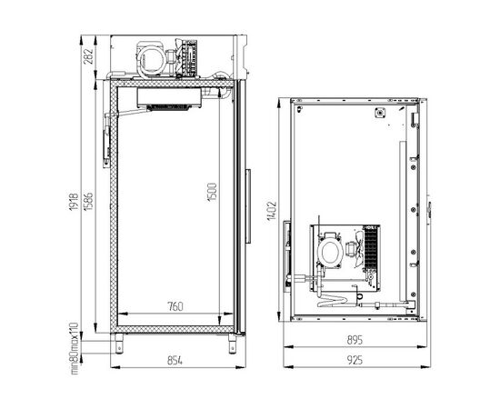 Холодильный шкаф Polair ШХКФ-1,4 (0,7-0,7)