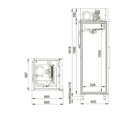 Холодильный шкаф Polair CM105-S (ШХ-0.5) схема