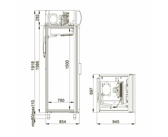 Холодильный шкаф Polair DM107-S схема
