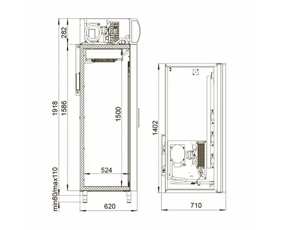 Холодильный шкаф Polair DM110Sd-S схема